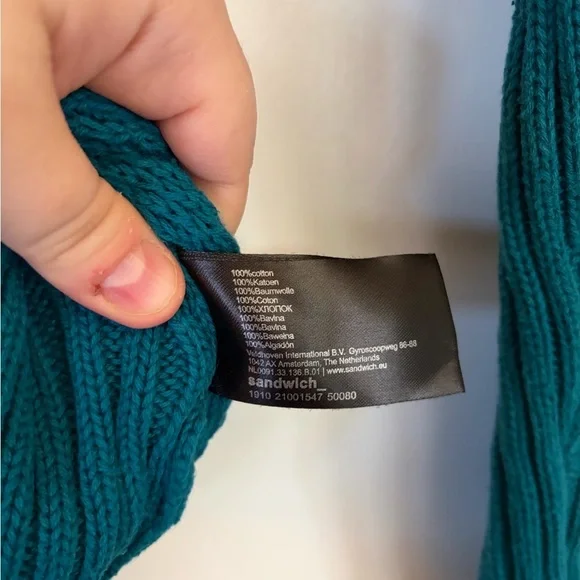 🔸Sandwich Teal Women's Crew Neck Sweater - Picture 3 of 6